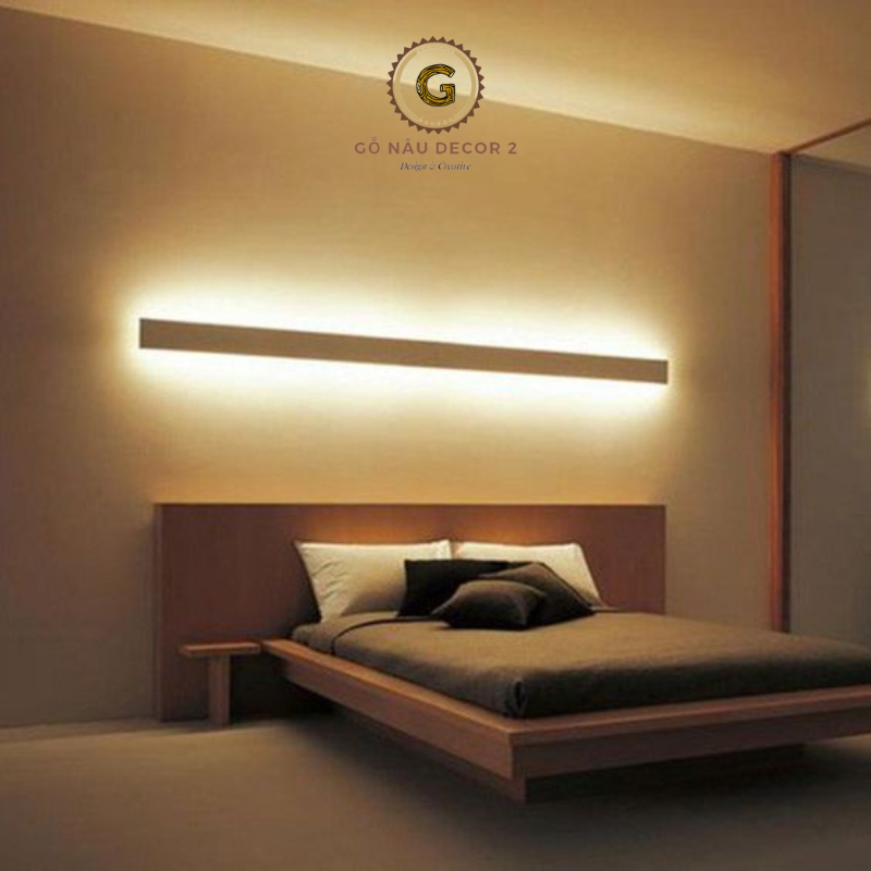 Đèn led thanh gỗ ốp tường decor cầu thang, phòng khách, phòng ngủ sang trọng hiện đại - Gỗ Nâu 2