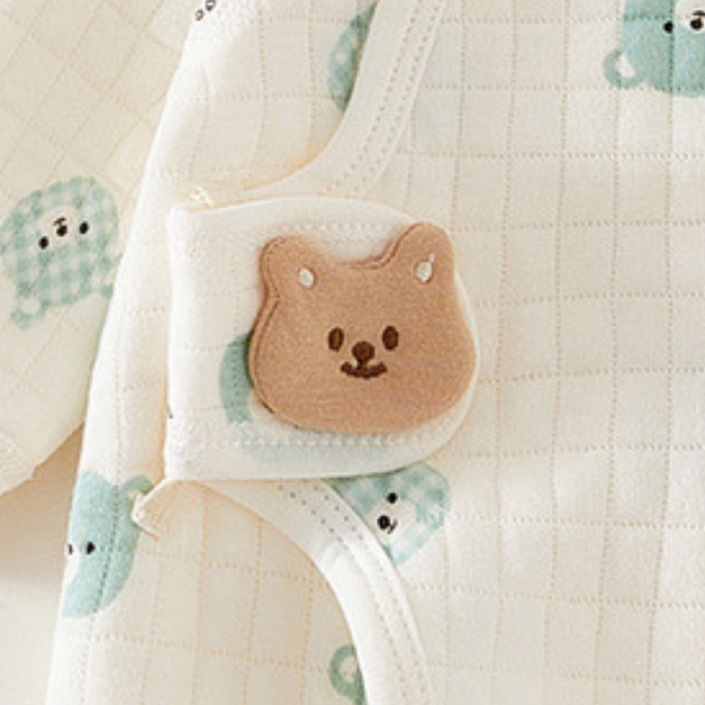 Body trần bông cho bé sơ sinh size từ 3-7kg họa tiết gấu dễ thương BDTBN04
