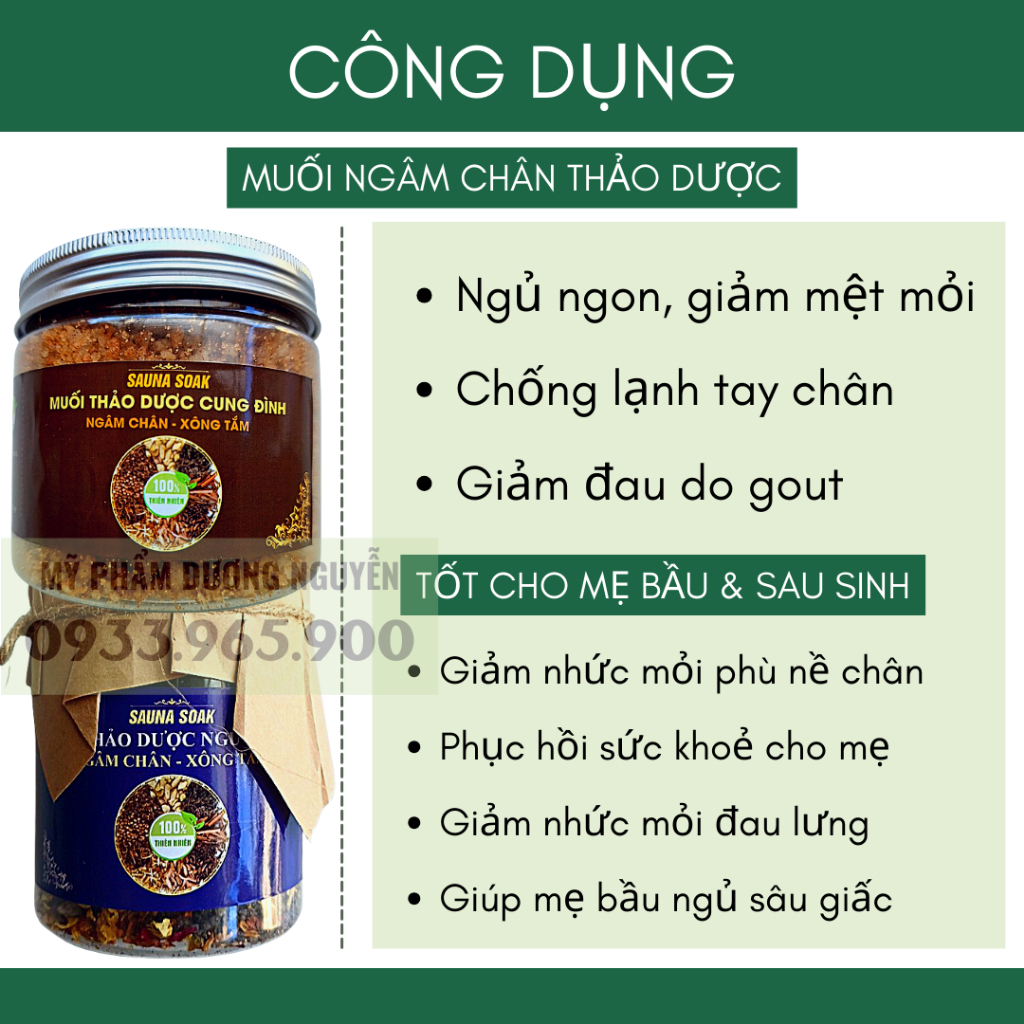 Muối Ngâm Chân Thảo Dược Giảm Nhức Mỏi Sưng Tê Chân Giúp Ngon Giấc 500g