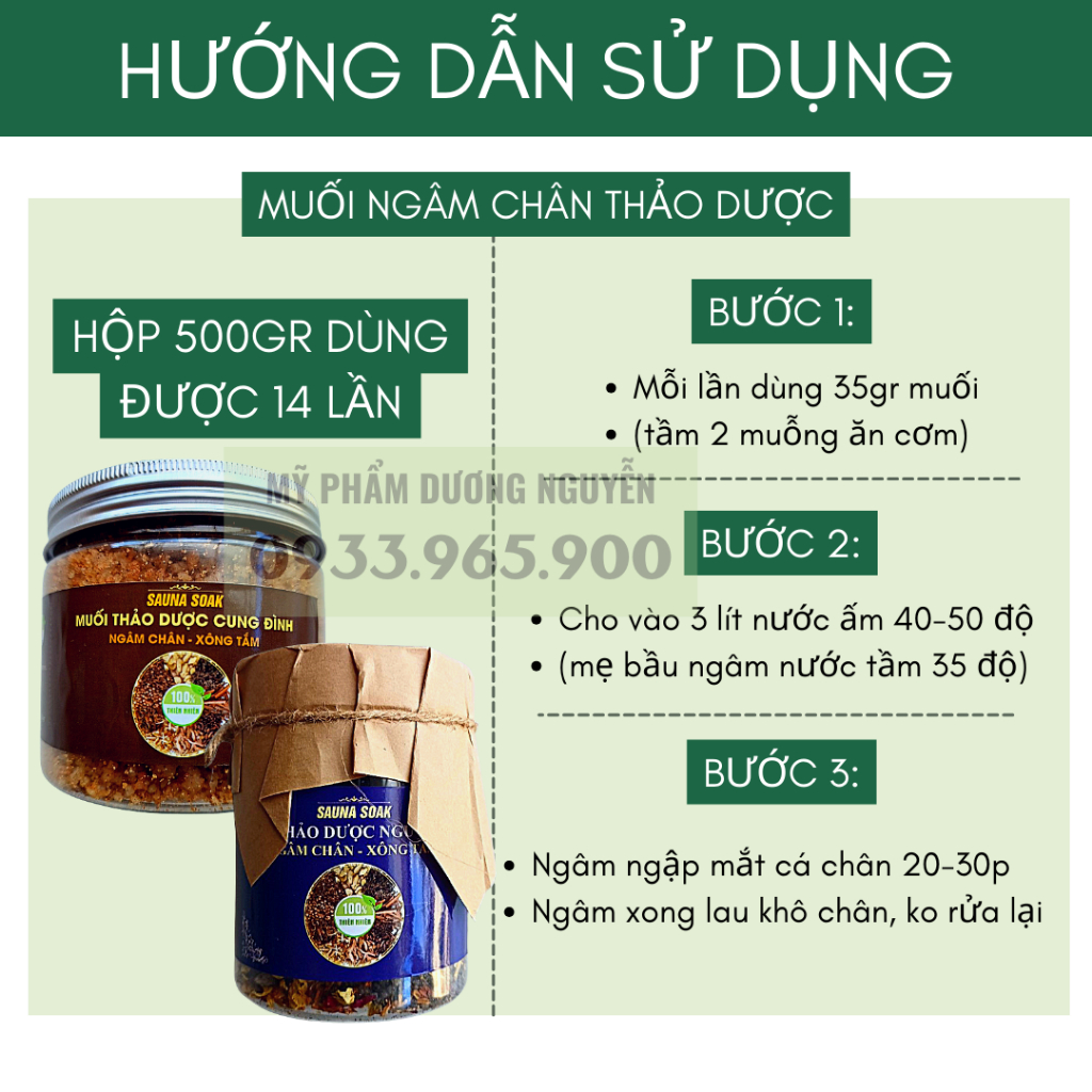 Muối Ngâm Chân Thảo Dược Giảm Nhức Mỏi Sưng Tê Chân Giúp Ngon Giấc 500g
