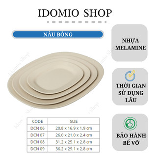 Dĩa Nhựa Melamine Màu Nâu Nhiều Size