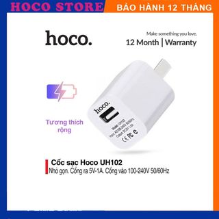 Củ sạc 1A Hoco UH102 sạc thiết bị nhanh chóng, ổn định chất liệu PC có khả năng chống cháy - chính hãng hoco