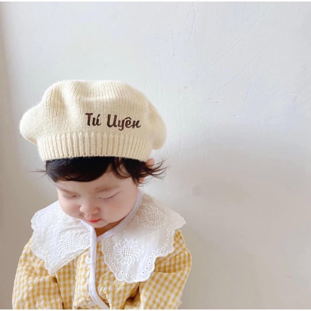 Mũ Nồi Len Thêu Tên cho bé style hàn quốc đáng yêu ngộ nghĩnh