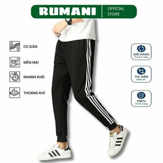 Quần jogger nam nữ thể thao chất dày dặn, quần tập thể dục 3 sọc RUMANI