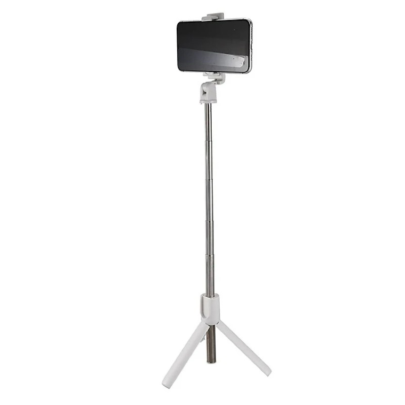Gậy chụp hình 3 chân có bluetooth Selfiecom K10 chụp ảnh selfie tự sướng bằng remote,kẹp xoay 360 độ-Hàng chính hãng-Đen