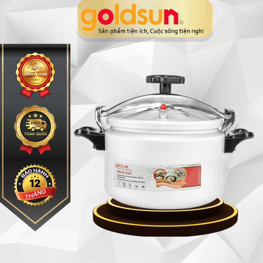 Nồi áp suất nhôm đáy từ GOLDSUN GPC1930 dung tích 7L, 7L, 9L, dùng trên mọi loại bếp, bảo hành 12 tháng-PHÚC KHÁNH SHOP