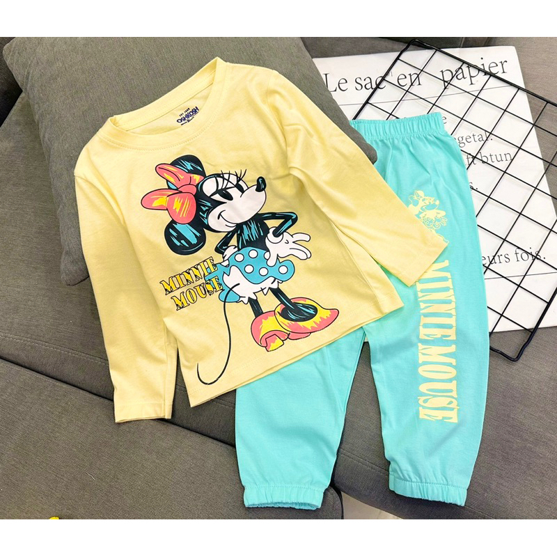 12-40kg | Bộ dài bé gái thun cotton chính phẩm màu đẹp