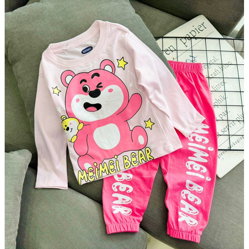 12-40kg | Bộ dài bé gái thun cotton chính phẩm màu đẹp