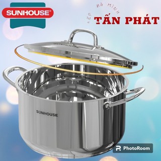 Nồi luộc gà inox 3 đáy sunhouse 28cm shg301-28