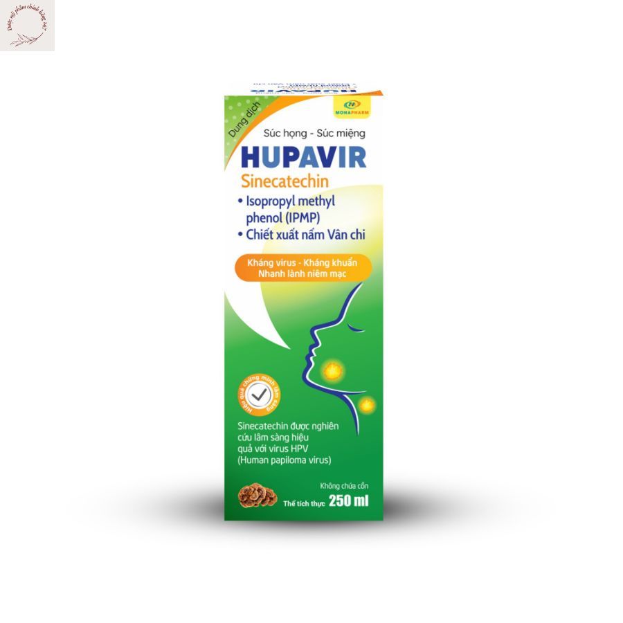 {GIẢM 50% ÁP MÃ VIDEO SHOPEE} Nước súc miệng súc họng Hupavir 250ml - Hỗ trợ sùi HPV, hạt lympho cho cả nam và nữ