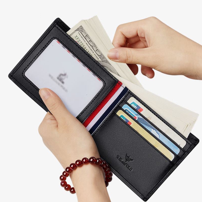 Ví nam cao cấp Full hộp hàng hiệu WilliamPOLO chất liệu da Bò nguyên tấm - POLO 191476 - A