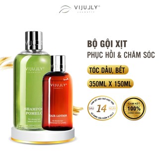 Bộ gội xịt ngăn rụng - kích mọc tóc vijully dầu gội bưởi và xịt tinh dầu bưởi - dưỡng tóc tinh dầu bưởi