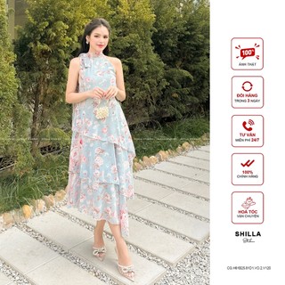 Váy đầm thiết kế cao cấp màu xanh hoa sang trọng the shilla-cg.h61b25.61d1.vo.2.v120 - xanh