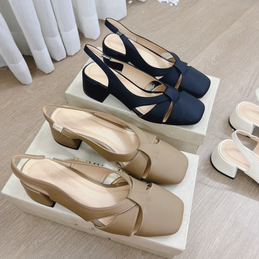 Giày búp bê nữ quai hậu da mềm 4cm tôn dáng nhẹ nhàng