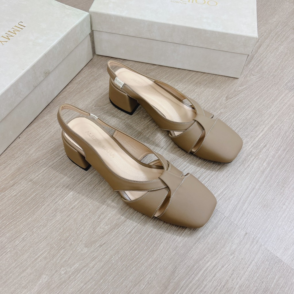 Giày búp bê nữ quai hậu da mềm 4cm tôn dáng nhẹ nhàng