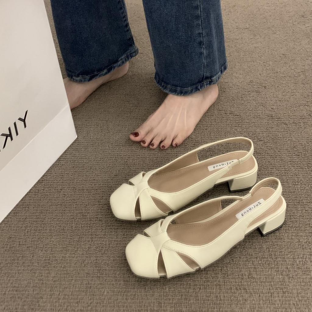 Giày búp bê nữ quai hậu da mềm 4cm tôn dáng nhẹ nhàng