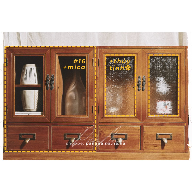 𝐏𝐚𝐧𝐀𝐧𝐚.✿ Tủ gỗ vintage để bàn \size vừa \mẫu ✿ #16