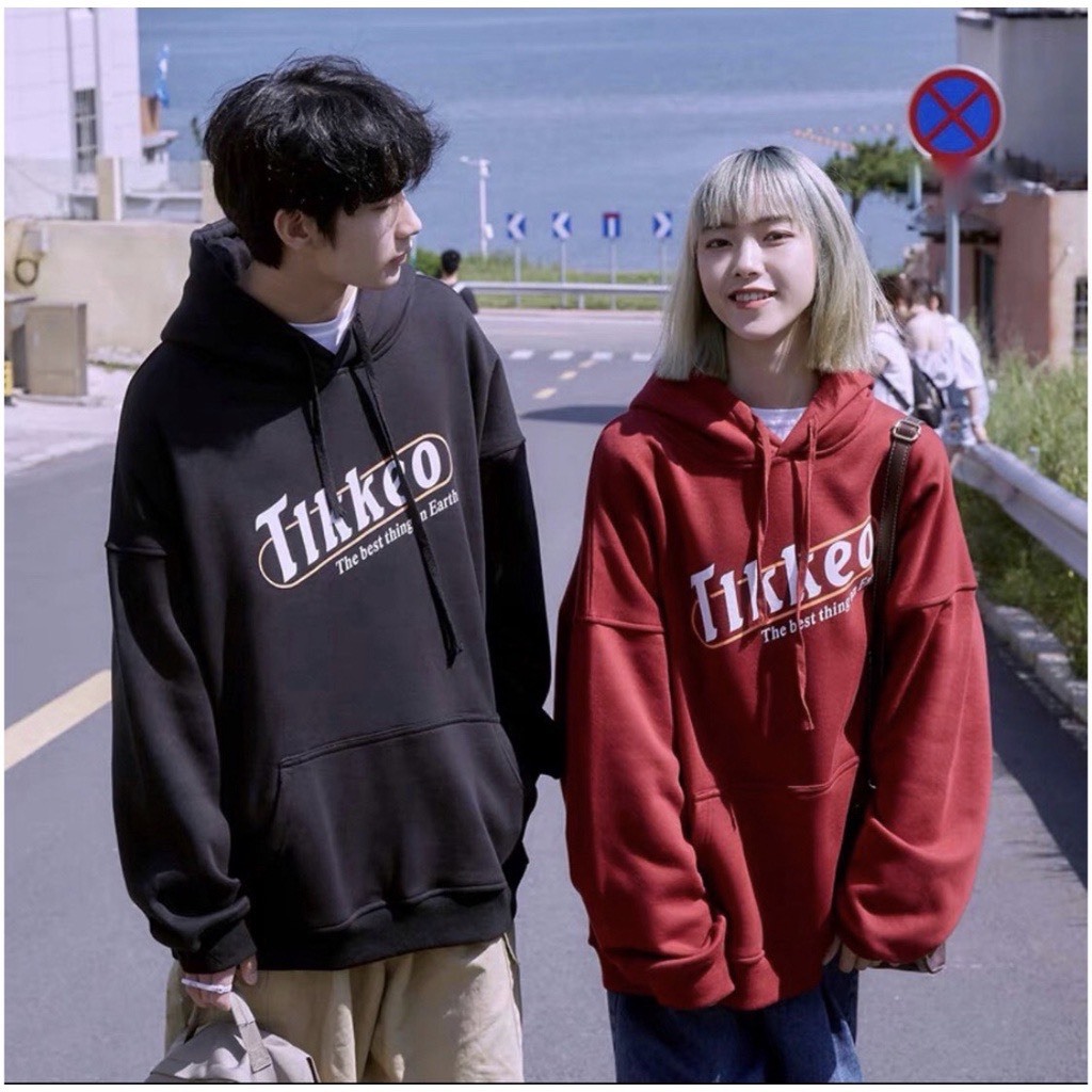 Áo hoodie nỉ nam nữ TIKKEO chất nỉ cao cấp form rộng, Áo hôdie nữ zip dày dặn