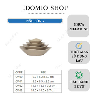 Chén Chấm Nhựa Melamine Màu Nâu
