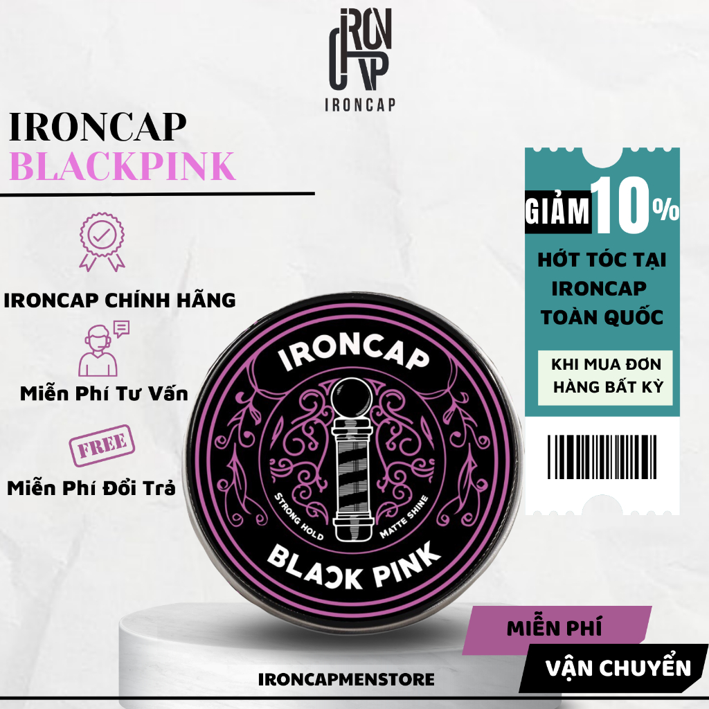 Sáp Vuốt Tóc IRONCAP BLACKPINK - Wax Tạo Kiểu Tóc Nam Ironcap Chính Hãng