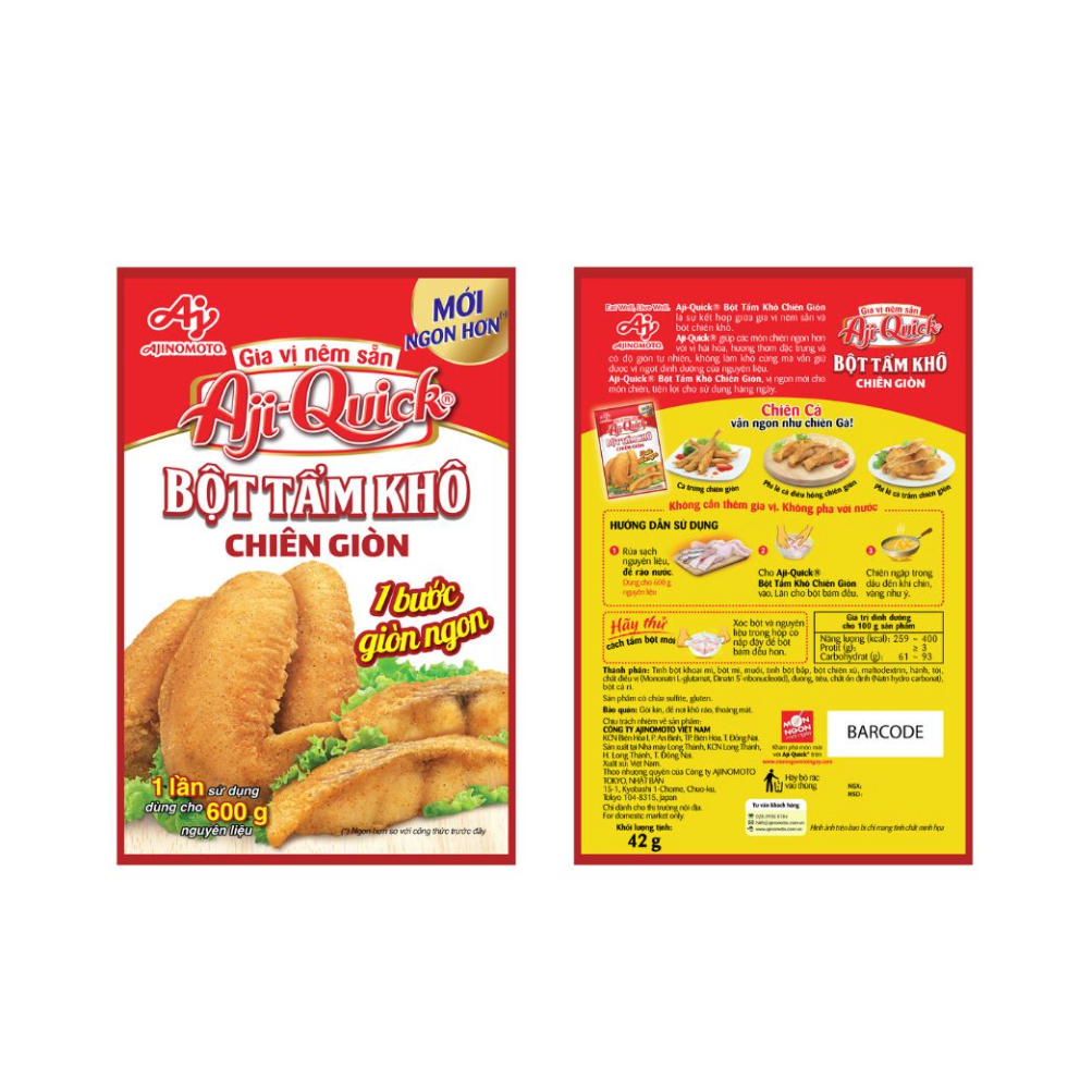 Bột Tẩm Khô Chiên Giòn Aji-Quick Đỏ Gói 42g