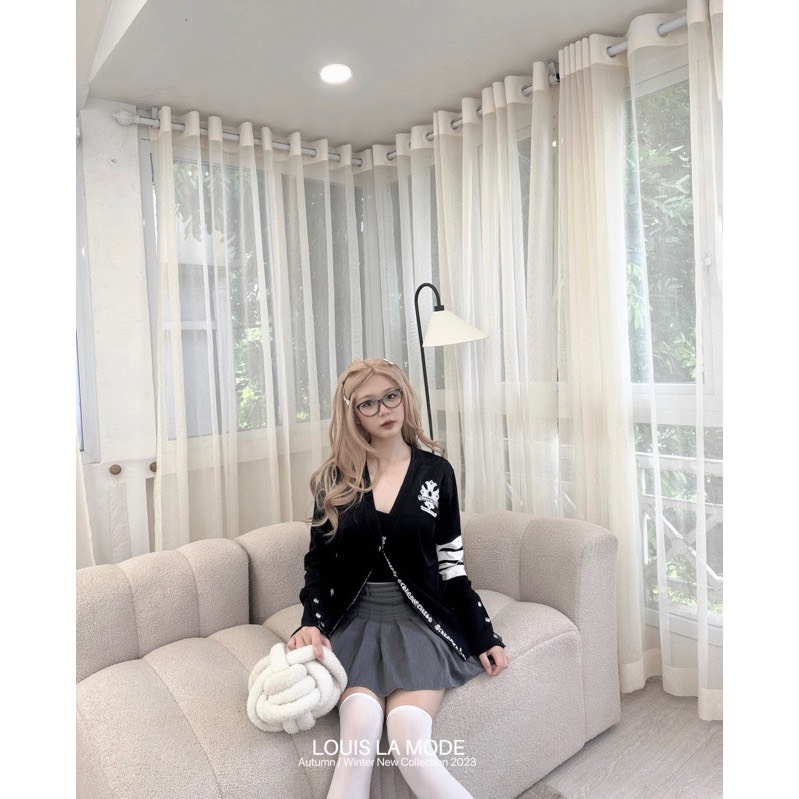 Áo Khoác Cardigan Chorme Chữ Thập Chất Vải Len Cao Cấp , Áo Khoác Nữ Siêu Xinh