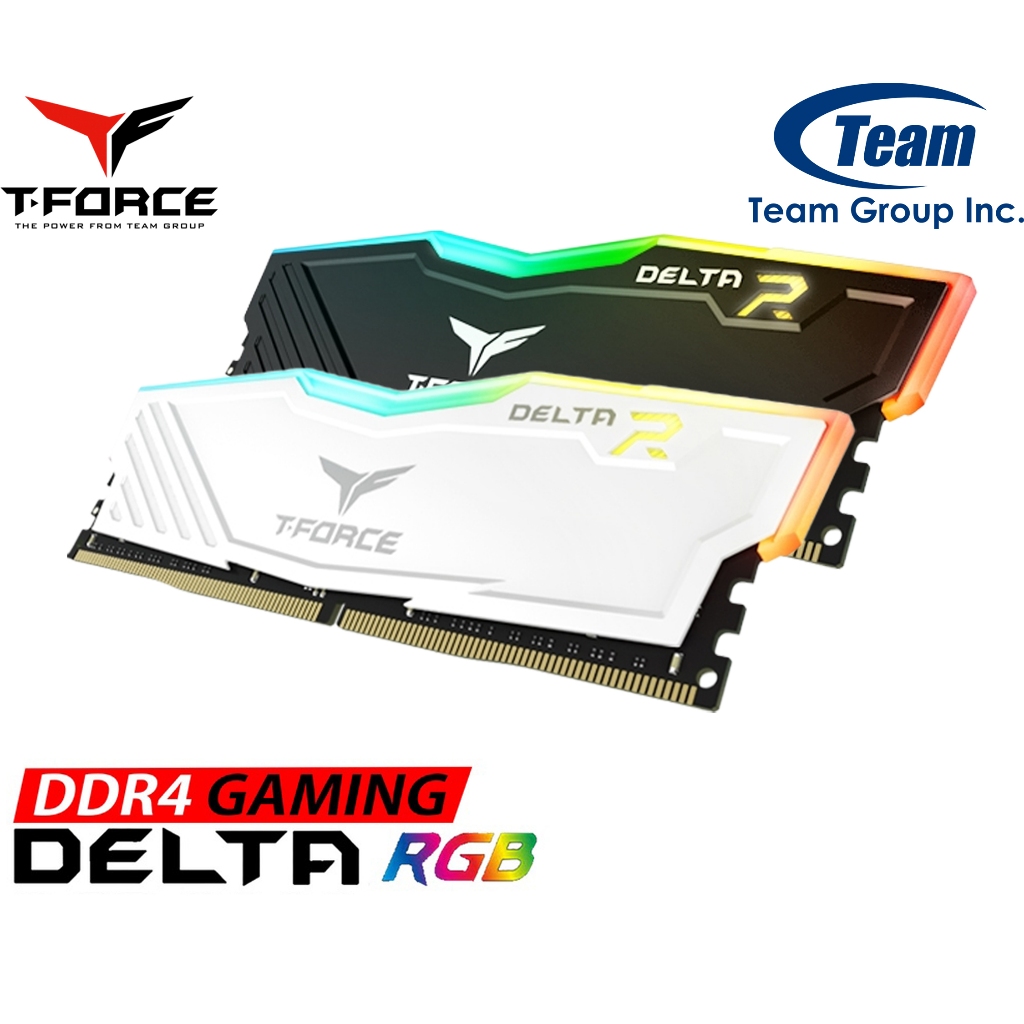 Ram T-Force Delta RGB DDR4 8/16/32GB White - Black RGB hàng chính hãng bảo hành 60 tháng