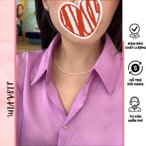 Vòng cổ trai gạo size 3-4 li màu trắng hàng rẻ đẹp