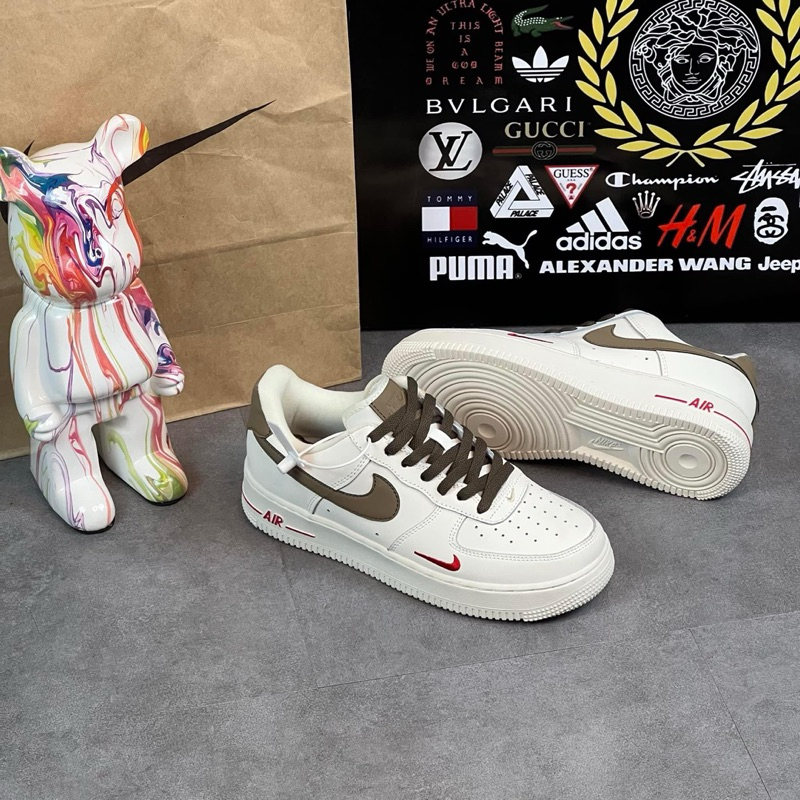 Giày Sneaker_Nike Air Force 1, AF1 vệt nâu bản cao cấp đế Air Full Size 36-44