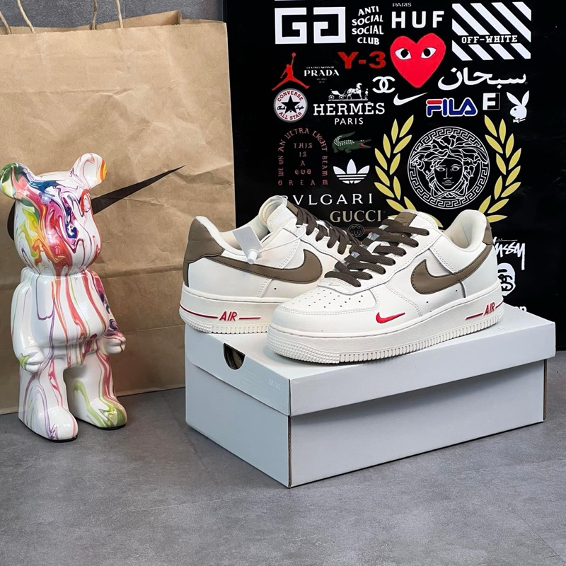 Giày Sneaker_Nike Air Force 1, AF1 vệt nâu bản cao cấp đế Air Full Size 36-44