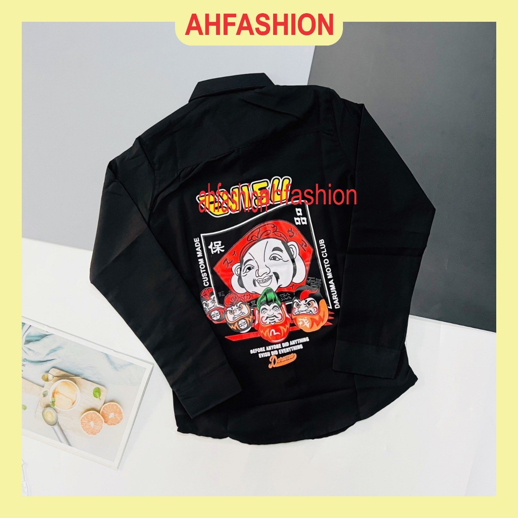 Áo sơ mi nam đẹp tay dài hàn quốc in BBR vải lụa mịn chống nhăn giá rẻ-AHFASHION