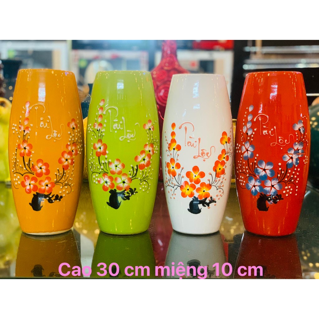 Lọ hoa, bình cắm hoa tài lộc bằng gốm sứ nhiều kiểu dáng, cao từ 20 - 30 cm, vỡ hoàn tiền