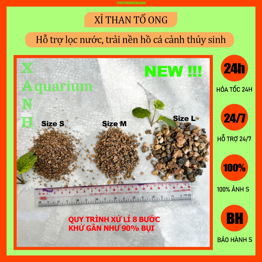 Xỉ than XA07 trải nền hỗ trợ lọc sạch nước hồ cá
