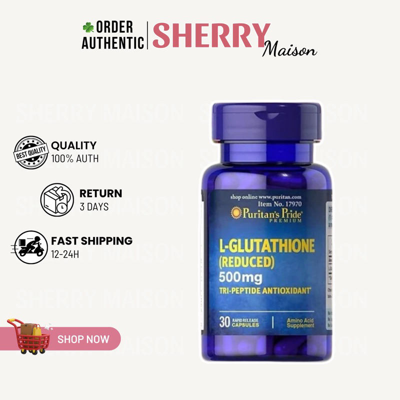 Viên uống hỗ trợ trắng da L- Glutathione (Reduced) 500mg Pu.ritan's Pride 30v