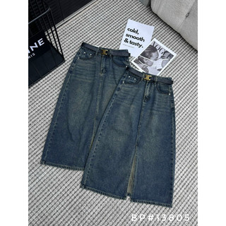 Chân váy jeans dáng dài tag x túi hàng qcl1 ms27889