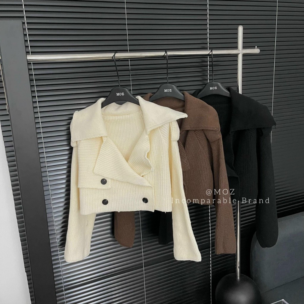 Áo len giả dạ 4 khuy tay loe