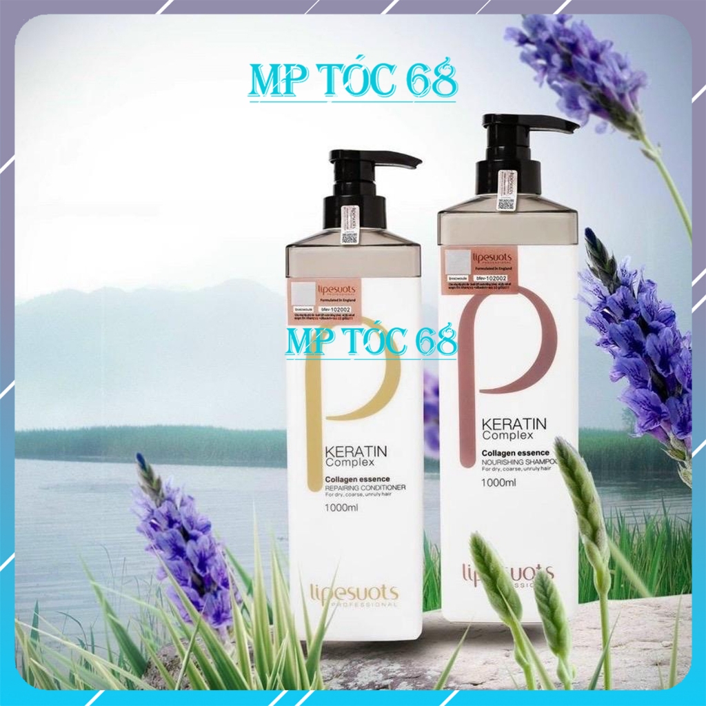 Dầu Gội Đầu P KERATIN 1000ml Cặp Dầu Gội Xả Phục Hồi Hư Tổn Giảm Rụng Tóc - MPTOC68