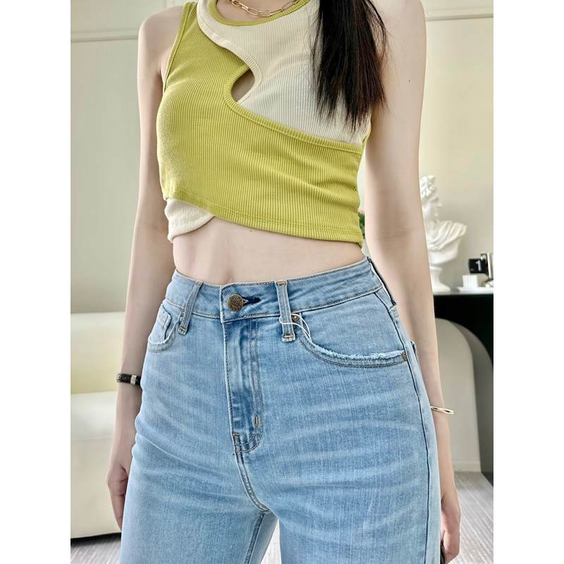 Quần jeans suông dài