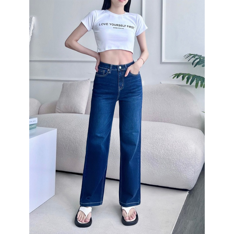 Quần jeans suông dài