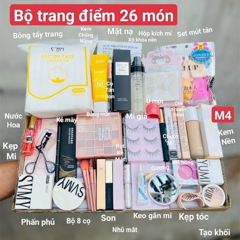  Bộ Trang Điểm 26 Sản Phẩm Đầy Đủ Dành Cho Người Mới Tập Trang Điểm