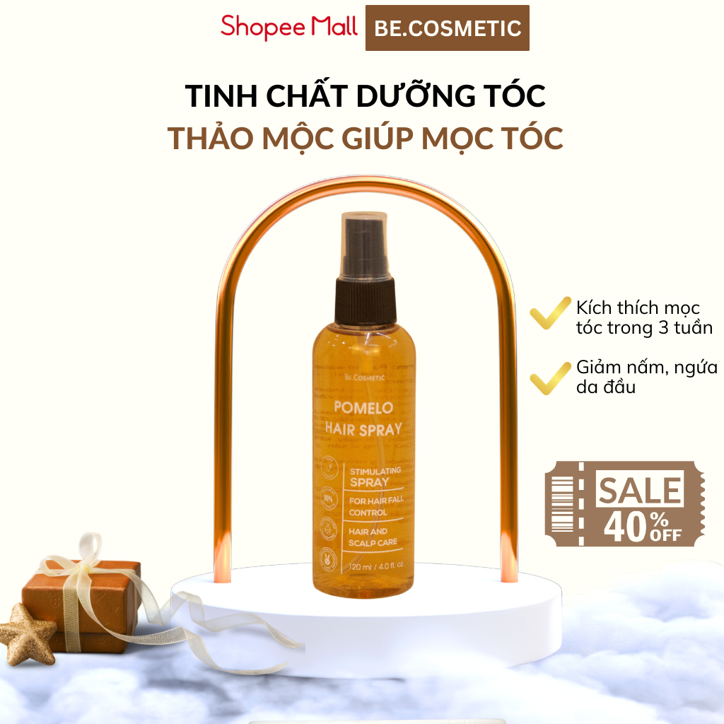 Xịt Dưỡng Tóc Thảo Dược Bưởi Becosmetic hỗ trợ mọc tóc, giảm rụng tóc 120ml