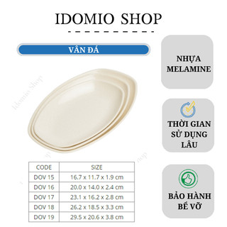 Dĩa Nhựa Melamine Vân Đá Kem