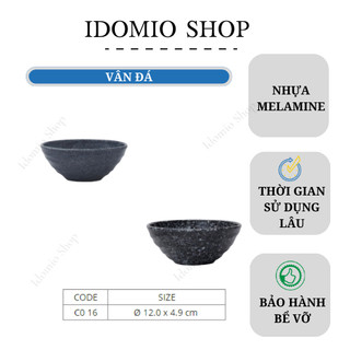 Chén Nhựa Melamine Vân Đá Xanh/Vân Đá Đen-CO16