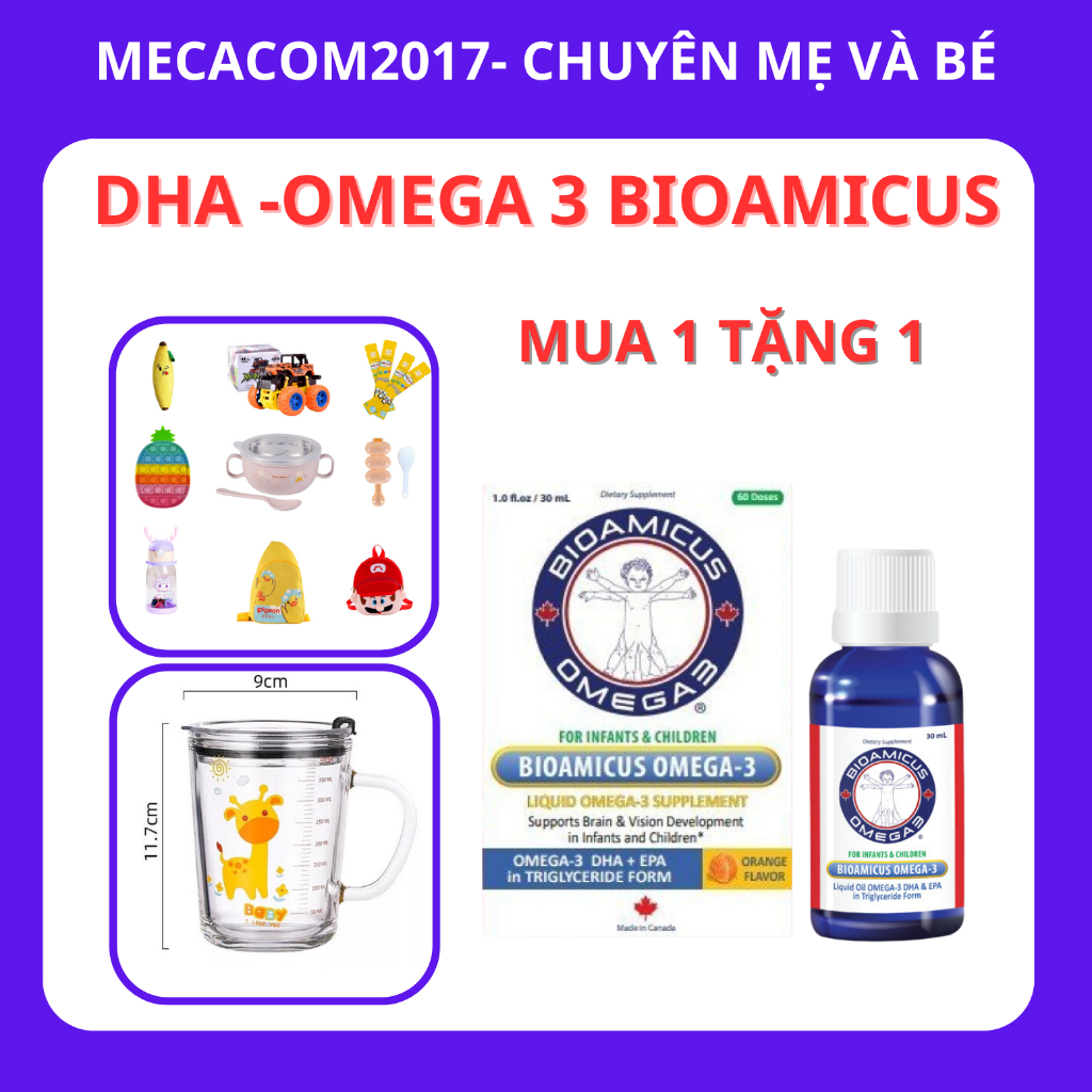 BioAmicus DHA 30mL - Bổ Sung DHA Giúp Bé Thông Minh Mắt Sáng Khỏe Hương Cam Thơm Tự Nhiên 30ml
