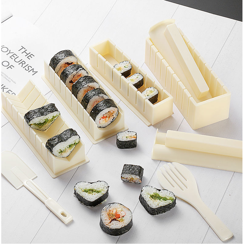 Khuôn Làm Sushi Kiểu Nhật Làm Cơm Nắm Hình Vuông Tròn Trái Tim Tiện Dụng