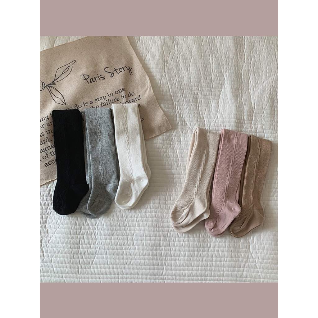 Quần tất Cotton màu trơn cho bé