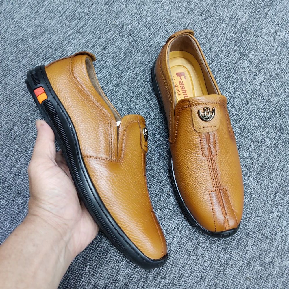 Giày Lười Nam Da Bò Mềm Đế Khâu Chắc Chắn x86fashion-R15