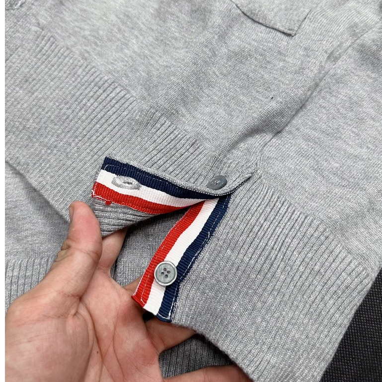 Áo Khoác Cardigan Nam Thôm Bờ Rao Phối 4 Vạch Tay Siêu Đẹp - Áo Khoác Cardigan Nam Nữ Thôm Bờ Rao Cao Cấp