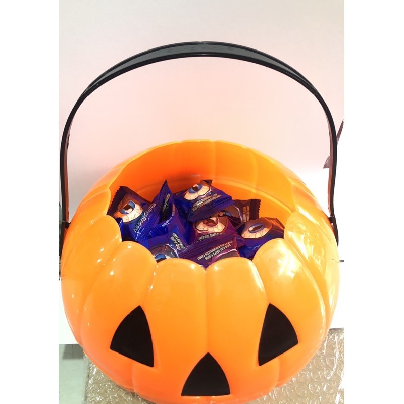 Giỏ bí ngô bằng nhựa cao cấp xin kẹo cho bé Halloween 10cm, 19cm, trang trí halloween