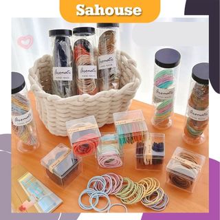 Set 100 dây cột tóc trơn nhiều màu sh139